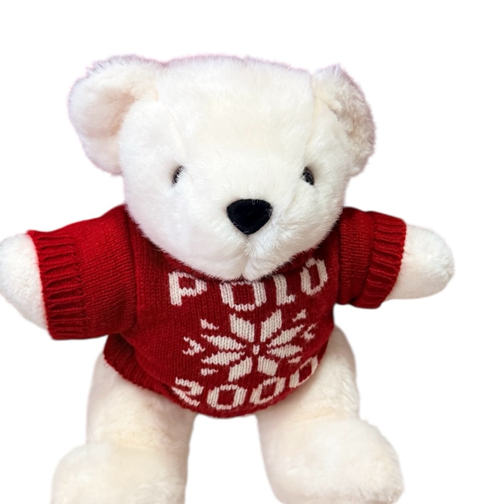 Vintage Polo Millennium Bear Plush with Red Sweater - Picture 2 of 7